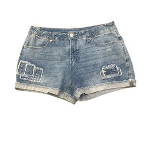 Time and Tru Distressed Blue Jean Shorts